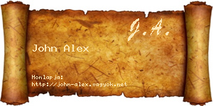 John Alex névjegykártya