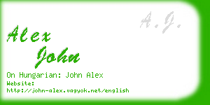 alex john business card
